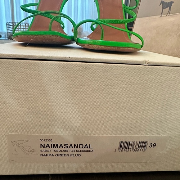 AMINA MUADDI NAPA BRIGHT GREEN HEEL SIZE 39 - Picture 8 of 9